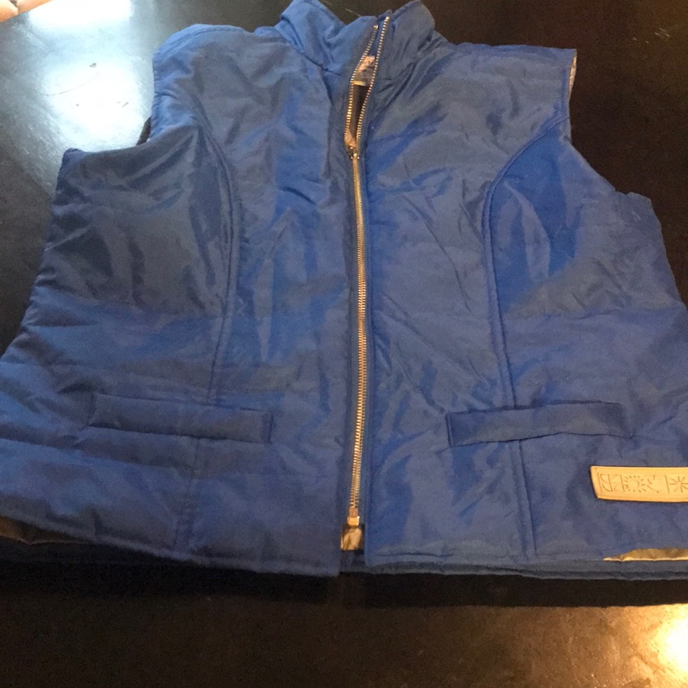 Looks New Medium Talbots Royal Blue/ Silver Vest